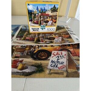 Buffalo Cartoon World 1000 pc puzzle "Pine Road Service" - Complete with Poster